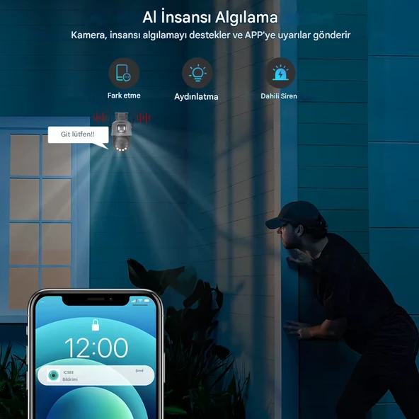 QASUL 8MP 4K Wifi PTZ Kamera 36X İsteğe Bağlı Zoom Çift Lens Çift Ekranlar Gözetim IR Gece Görüş - 9