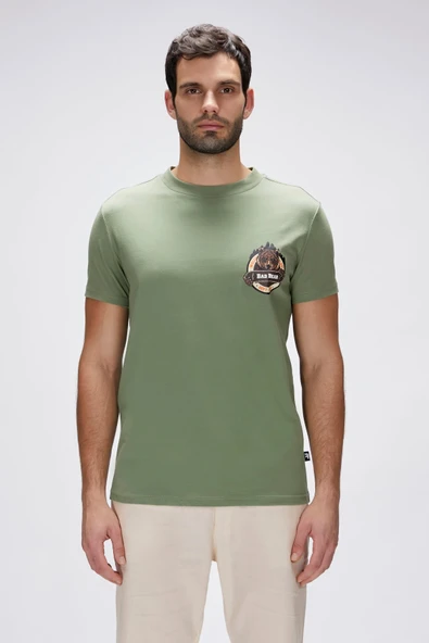 Bad Bear Flint Yeşil Erkek Baskılı Tişört - Resim 2