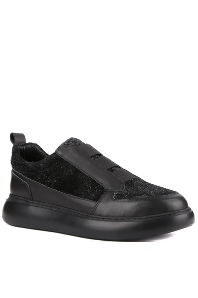 Shoetyle - Siyah Deri Bağcıksız Erkek Ayakkabı 610-190-17 - 3
