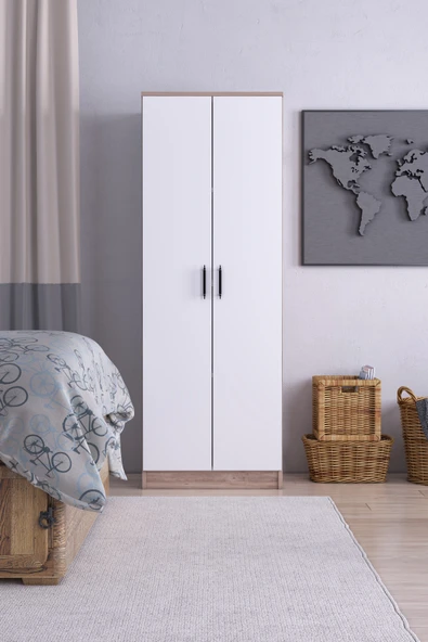 ABETE MOBİLYA-2 Kapılı Gardırop Atlantik Çam-Beyaz - 2