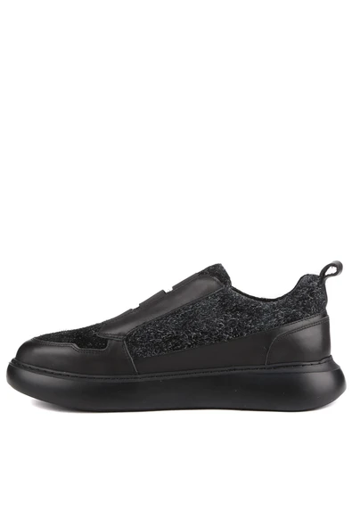 Shoetyle - Siyah Deri Bağcıksız Erkek Ayakkabı 610-190-17 - 4