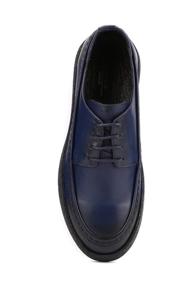 Shoetyle - Lacivert Deri Bağcıklı Erkek Günlük Ayakkabı 610-190-21 - 7