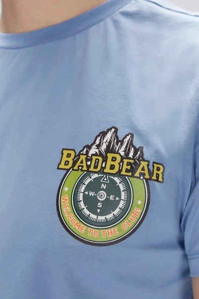 Bad Bear Anderson Element Mavi Erkek Baskılı Tişört - Resim 4