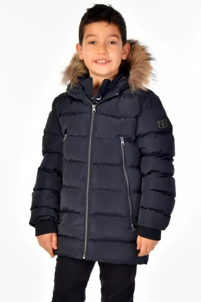 Natürel Kürklü Erkek Çocuk Mont 51248 - 11