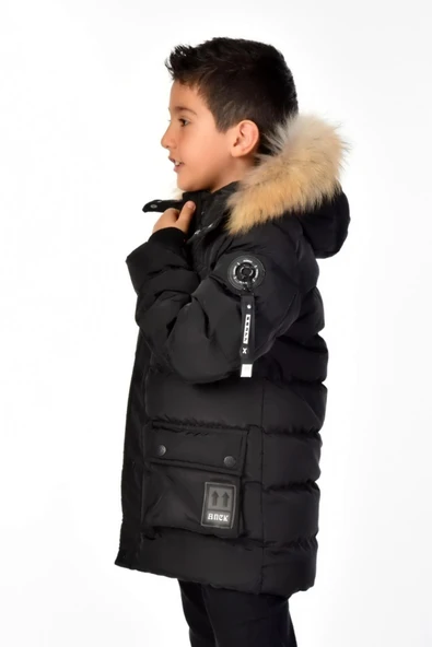 Erkek Çocuk Natürel Kürklü Mont 51254 - 11