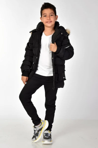 Erkek Çocuk Natürel Kürklü Mont 51254 - 2