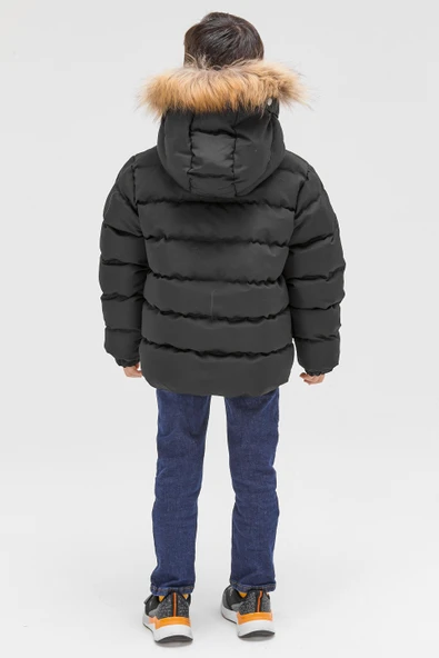 Benittokids Erkek Çocuk Natürel Kürklü Mont 51289 - 12