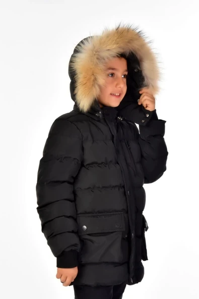 Erkek Çocuk Natürel Kürklü Mont 51254 - 6