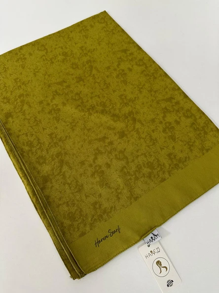 Harem Desenli Pamuk Gold Silvia Yağ Yeşili Şal HFW0313