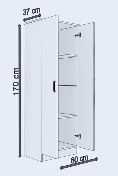 ABETE MOBİLYA-2 Kapılı Gardırop Atlantik Çam - 4