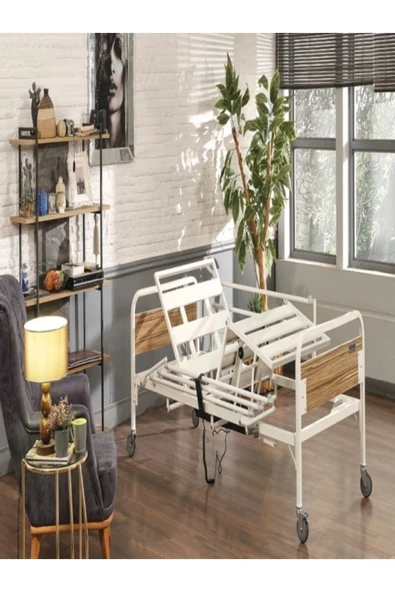 Medikal 2 Motorlu Elektrikli Hasta Karyolası Yatağı Yatak Dahil ABS - Resim 3