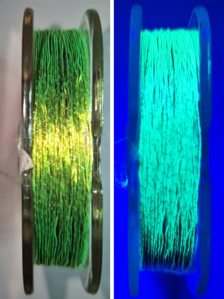 Eagenset Hazır Çapari Kombini Boru Sim Ultraviyole Uv Neon Fıstık Yeşili - Fuşya Makara - Resim 3