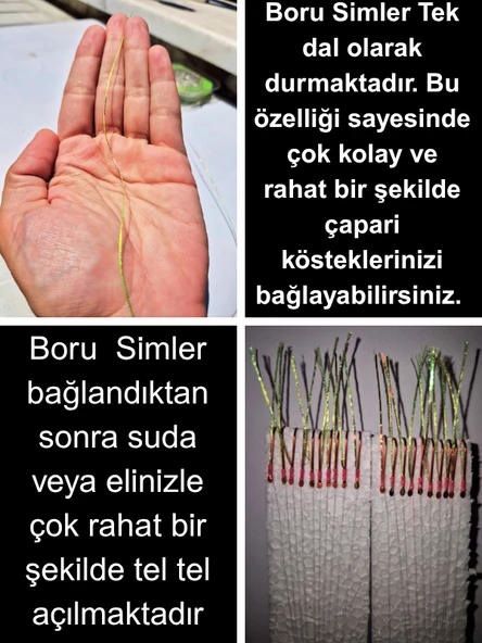 Eagenset Hazır Çapari Kombini Boru Sim Ultraviyole Uv Neon Fıstık Yeşili - Fuşya Makara - Resim 4