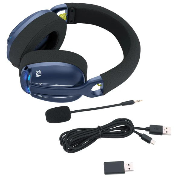 Redragon H878 Skuld Pro 3 Modlu Aydınlatmalı Wireless Oyuncu Kulaklığı - Siyah, Mavi - 7