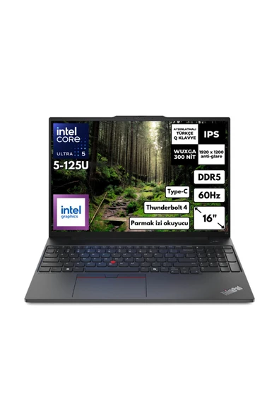 ThinkPad E16 G2 Ultra 5-125U 64 GB RAM 512 GB SSD 16"  Free Dos 21MA003MTX KT23 ürün görseli 1