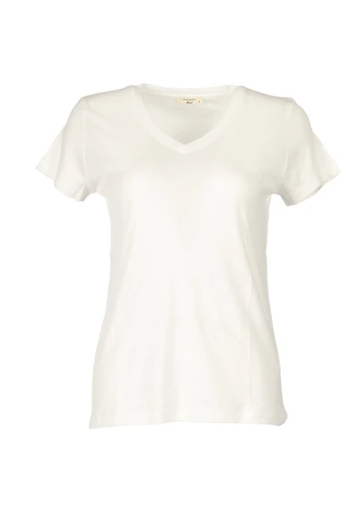 Daıdo Oversize V Yaka Kısa Kol Kadın T-Shirt - Rahat ve Şık Günlük Kombin - 11