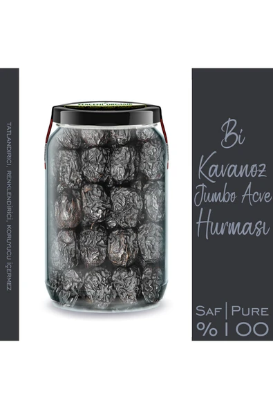Jumbo Acve Peygamber Hurması Bi Kavanoz 660 cc. Cam Kavanozda Özel Seçme Acve Hurma Ajwa Dates - 2