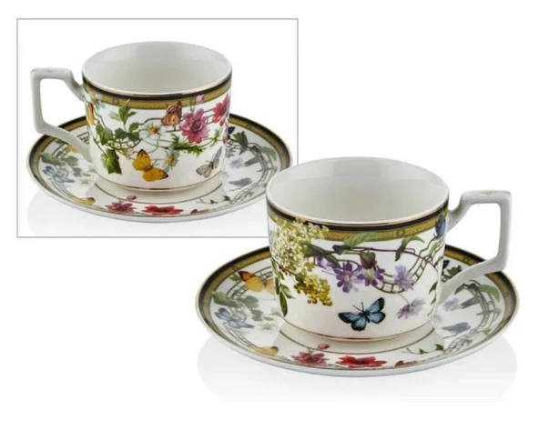 Lamedore Muse Garden 6'lı Çay Fincan Seti 15X6,5Cm 1BSF-1900MG