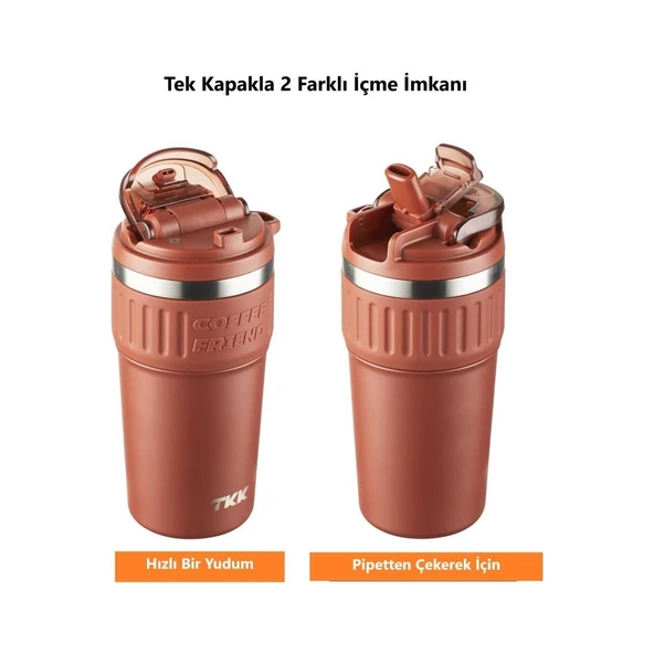 Tkk Çelik Termos Mug 630ML Kırmızı - 5