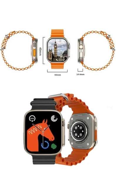 Yeni Nesil Bluetooth Bağlantılı Akıllı Saat Sosyal Medya Girişli Uyku Takibi - Resim 3