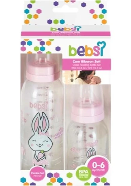 Cam Biberon Seti (250ML+125ML) - Pembe 1