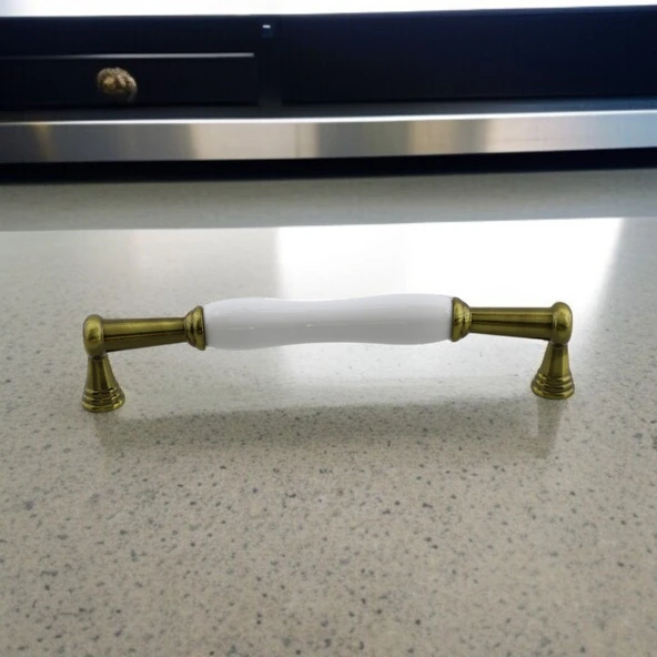 Anav Porselen Antik Sarı Kulp 160 mm Mobilya Çekmece Mutfak Dolabı Dolap Kapak Kulplar Kulb Kulpu - 7