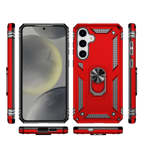 Galaxy S25 Kılıf Vega Yüzüklü Standlı Zırh Kılıf - Resim 5