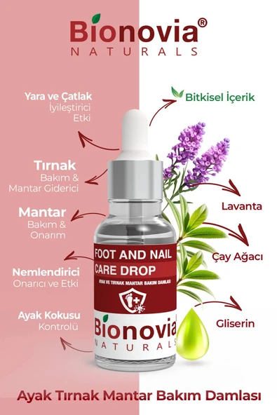 Ayak Tırnak Bakım Damlası Ayak Kokusu Giderici Bitkisel İçerikli Lavanta, Çay Ağacı ve Gliserin 30 ml - Resim 3