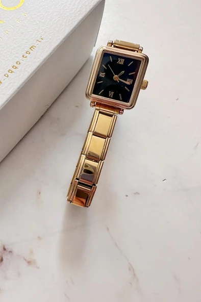 Petra Gold Kordon Siyah Kadran Kadın Kol Saati - 5