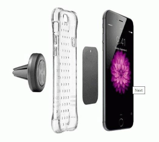 Mıknatıslı Araç İçi Cep Telefonu Tutucu 2 Adet Metal Plakalı - 3