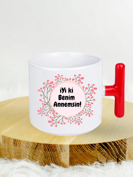 DeepCraft Anneler Günü T Kulplu Kahve Kupası Hediyelik Kupa 185ML - 2