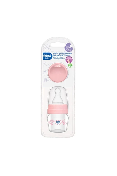 Mini Cam Alıştırma Bardağı Seti 30 Ml - Pembe
