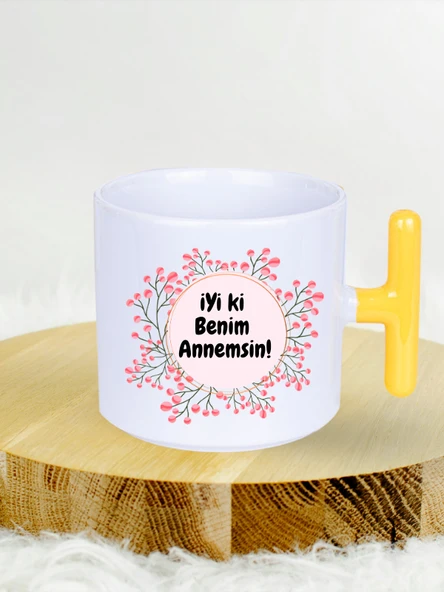 DeepCraft Anneler Günü T Kulplu Kahve Kupası Hediyelik Kupa 185ML - 4