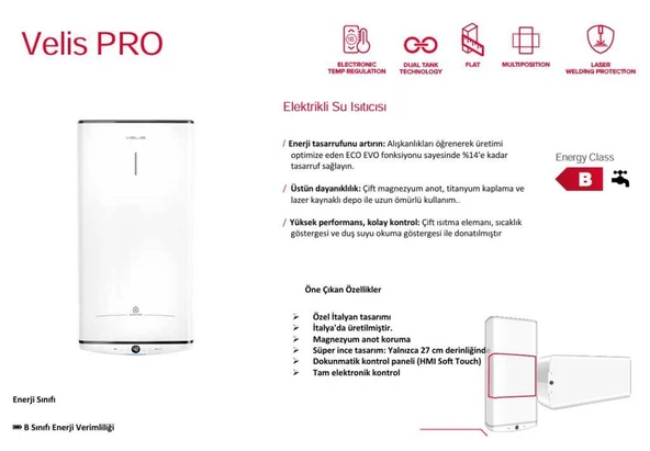 Ariston Velis PRO 50 EU 50 lt Termosifon - 4