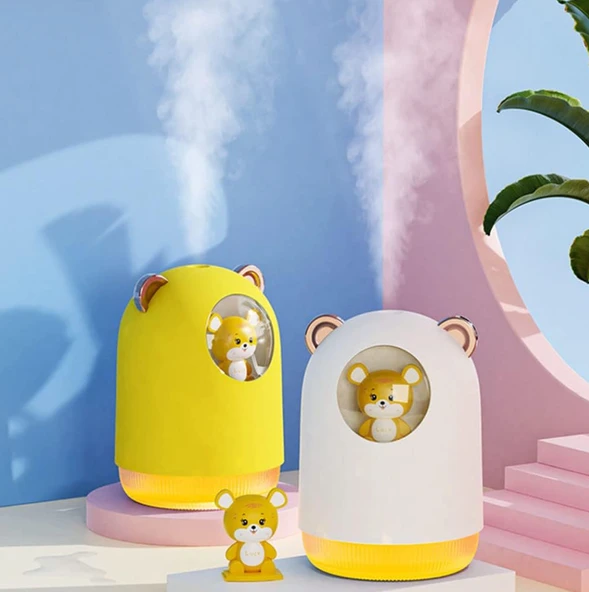QASUL Sevimli Ayıcık Tasarımlı USB Şarjlı Oda Kokusu ve Gece Lambası Bir Arada - 8
