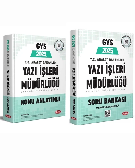 Data 2025 GYS Adalet Bakanlığı Yazı İşleri Müdürlüğü Konu + Soru 2 li Set Data Yayınları