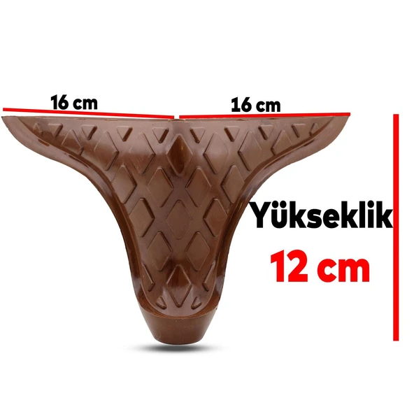 (4 ADET) Kumsal Mobilya Kanepe Koltuk Ayağı 12 Cm Kahverengi Ahşap Desenli Ayakları - 5
