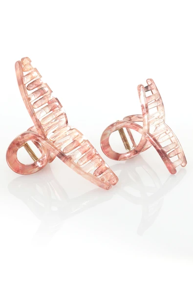 TOKALAND 2'Li Set Desenli Parlak Kaymaz Mandal Saç Tokası