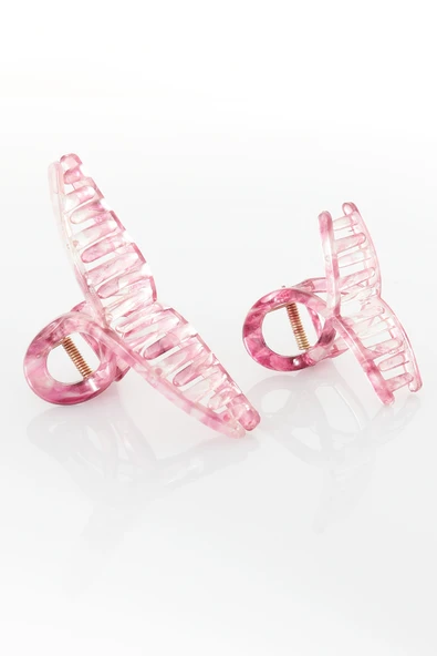 TOKALAND 2'Li Set Desenli Parlak Kaymaz Mandal Saç Tokası - 2