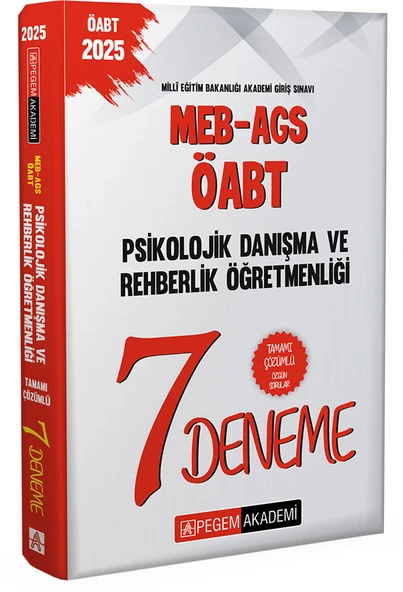 Pegem 2025 ÖABT MEB-AGS Psikolojik Danışma ve Rehberlik 7 Deneme Çözümlü Pegem Akademi Yayınları