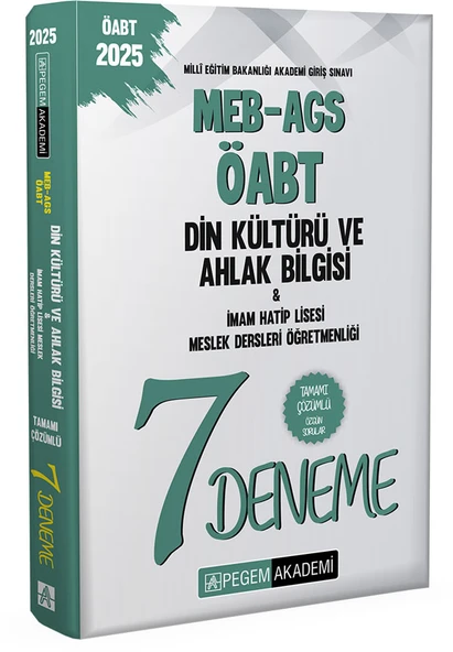 Pegem 2025 ÖABT MEB-AGS Din Kültürü ve Ahlak Bilgisi 7 Deneme Çözümlü Pegem Akademi Yayınları