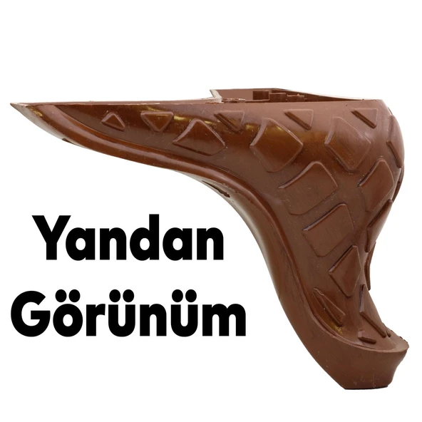 (4 ADET) Kumsal Mobilya Kanepe Koltuk Ayağı 12 Cm Kahverengi Ahşap Desenli Ayakları - 4