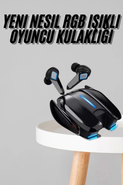 Oyuncu Kulaklığı Bluetooth Kulaklık Kablosuz RGB Işıklı Gamer Kulaklık Gürültü Önleyici