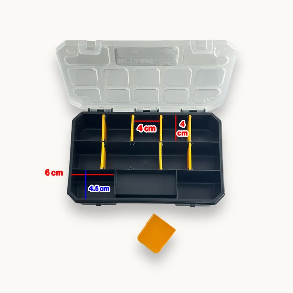 Slim Organizer 12 Gözlü Alet Çanta Bölmeli Taşınabilir Kapaklı Küçük Tek Taraflı Düzenleyici 1 Adet - 2