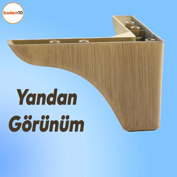 (4 ADET) Bellona Rose 9.5 Cm Açık Kahverengi Mobilya Kanepe Koltuk Koltuk Ayağı Ayakları - 4