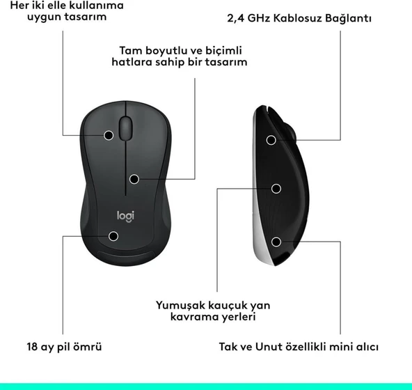 Logitech MK540 920-008687 Kablosuz Klavye Mouse Seti - Teşhir - Resim 2