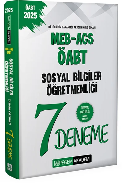 Pegem 2025 ÖABT MEB-AGS Sosyal Bilgiler Öğretmenliği 7 Deneme Çözümlü Pegem Akademi Yayınları