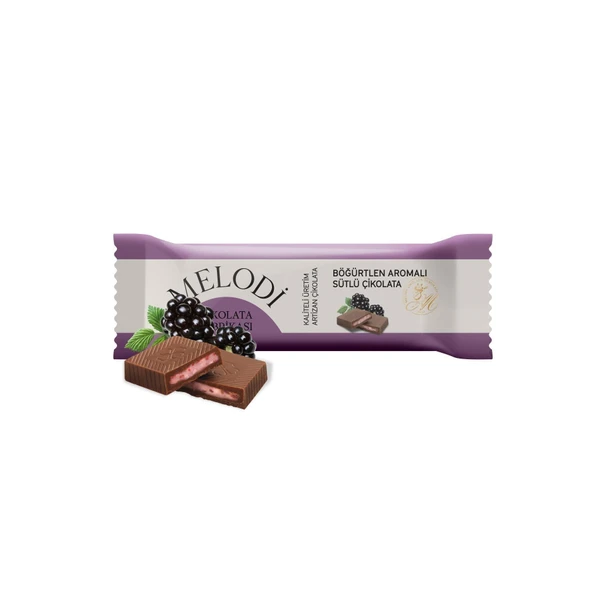 Melodi Çikolata Sütlü Böğürtlenli Çikolata 25g 30 Adet