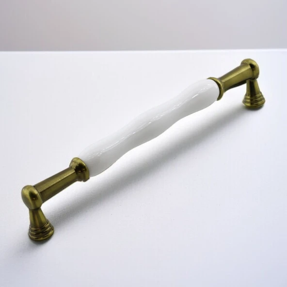 Anav Porselen Antik Sarı Kulp 192 mm Mobilya Çekmece Mutfak Dolabı Dolap Kapak Kulplar Kulb Kulpu - Resim 4
