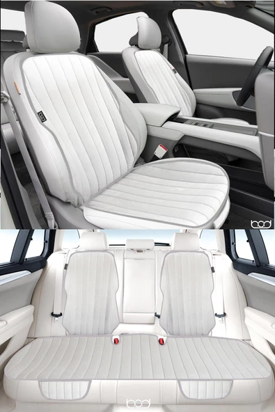 Bod Vodina Serisi Tay Tüyü Cepli Oto Koltuk Minder Seti Koltuk Koruma Kılıfı Ön Arka Set Gri